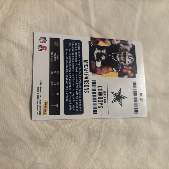 Panini Blue and White Football Trading Card - Picture 1 of 2